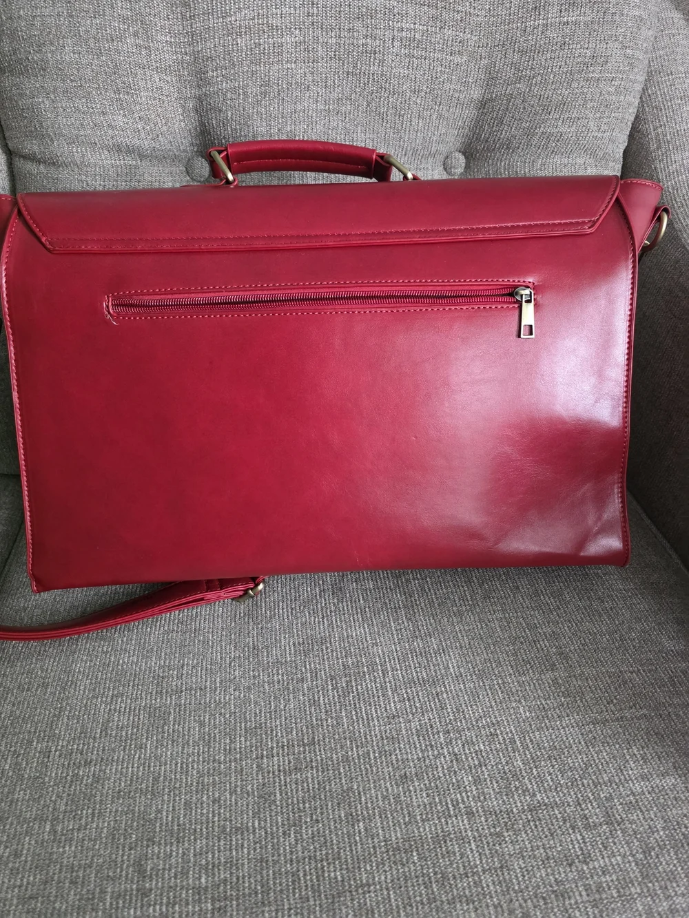 Walasa Red Split Leather Vintage Briefcase Laptop Bag - Pristine Like New!